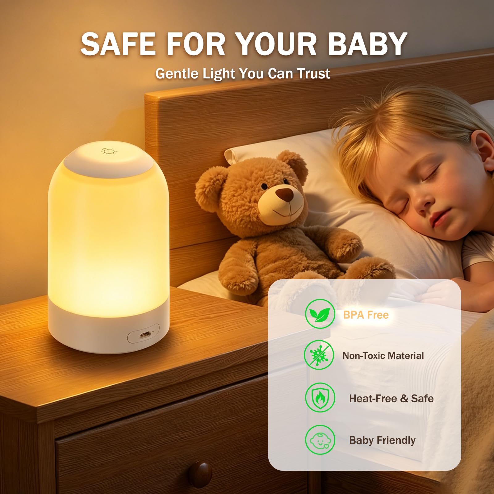 1-hour auto-off timer on G Keni portable night light