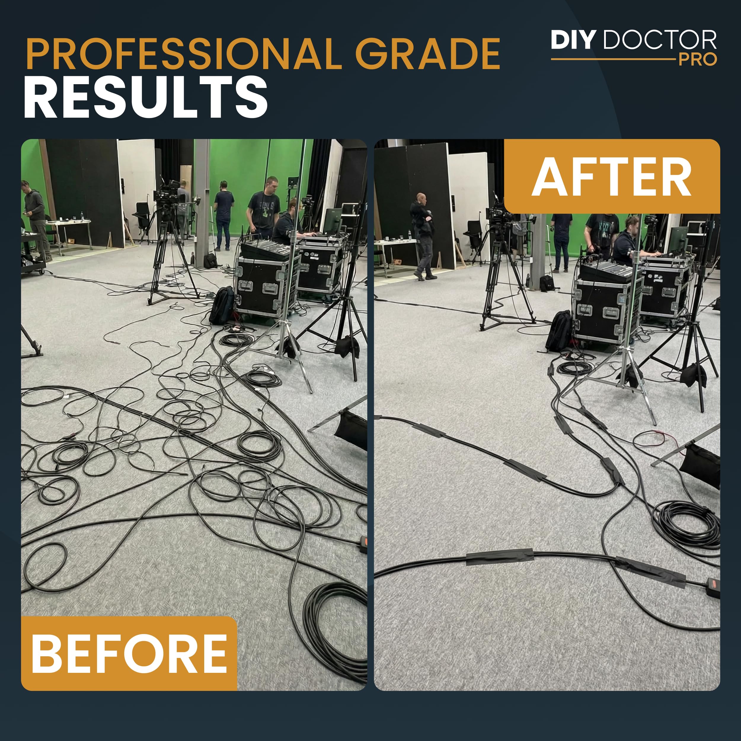 black matte gaffer tape for stage and studio use