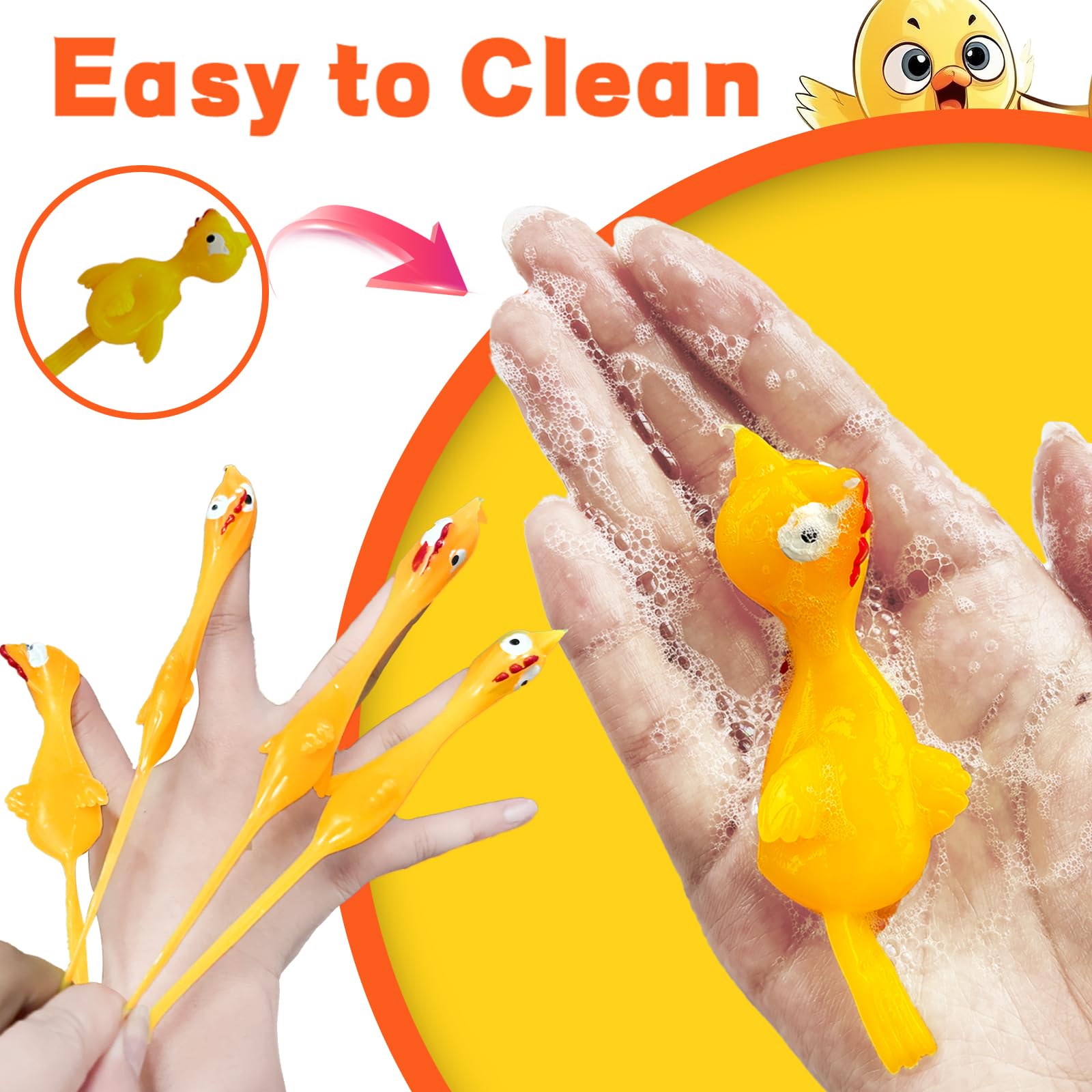 gag gift chicken toy party favors yellow