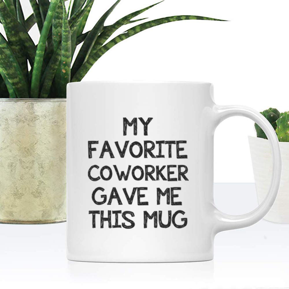 Gag gift coworker mug packaging view