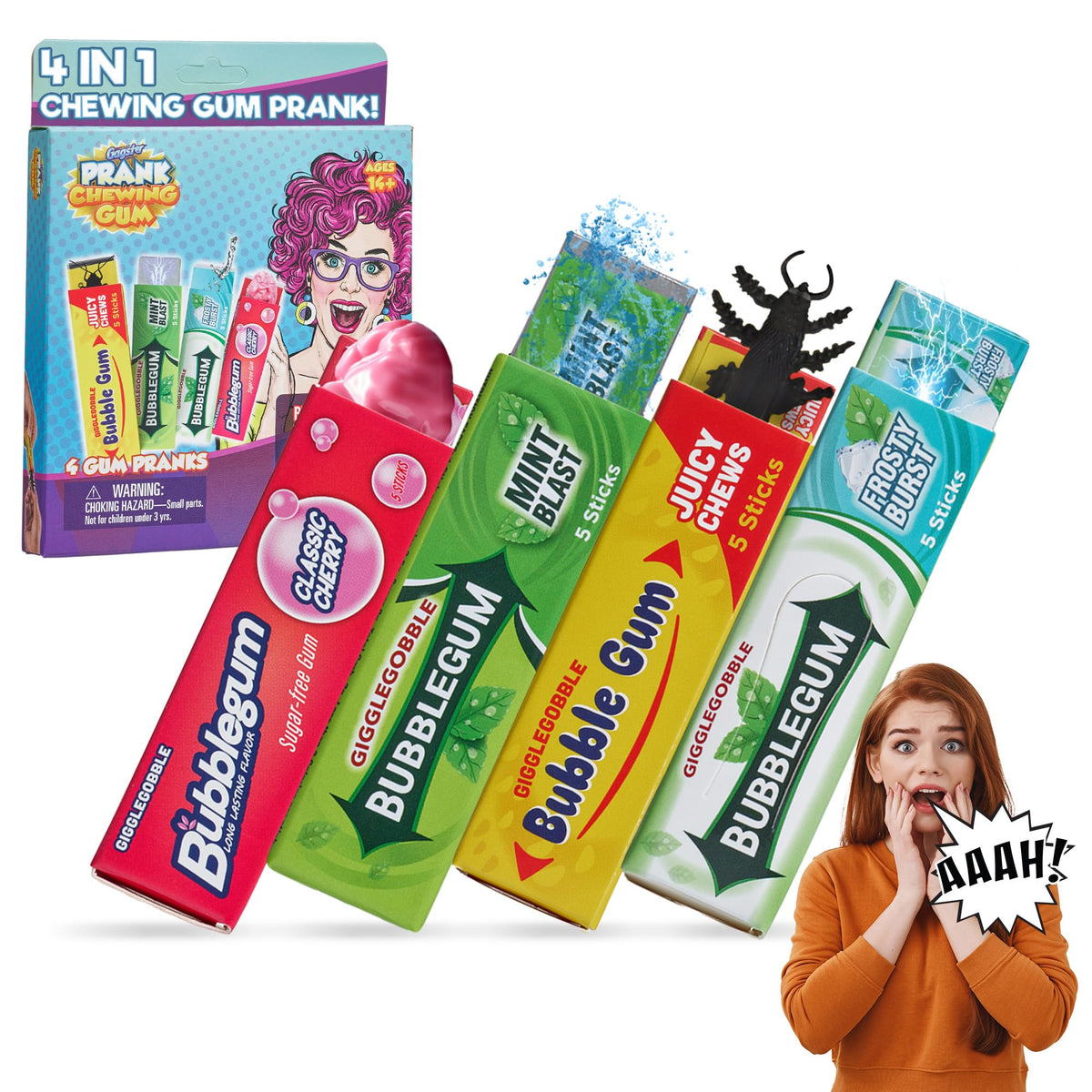 Gagster 4-in-1 prank chewing gum set product image