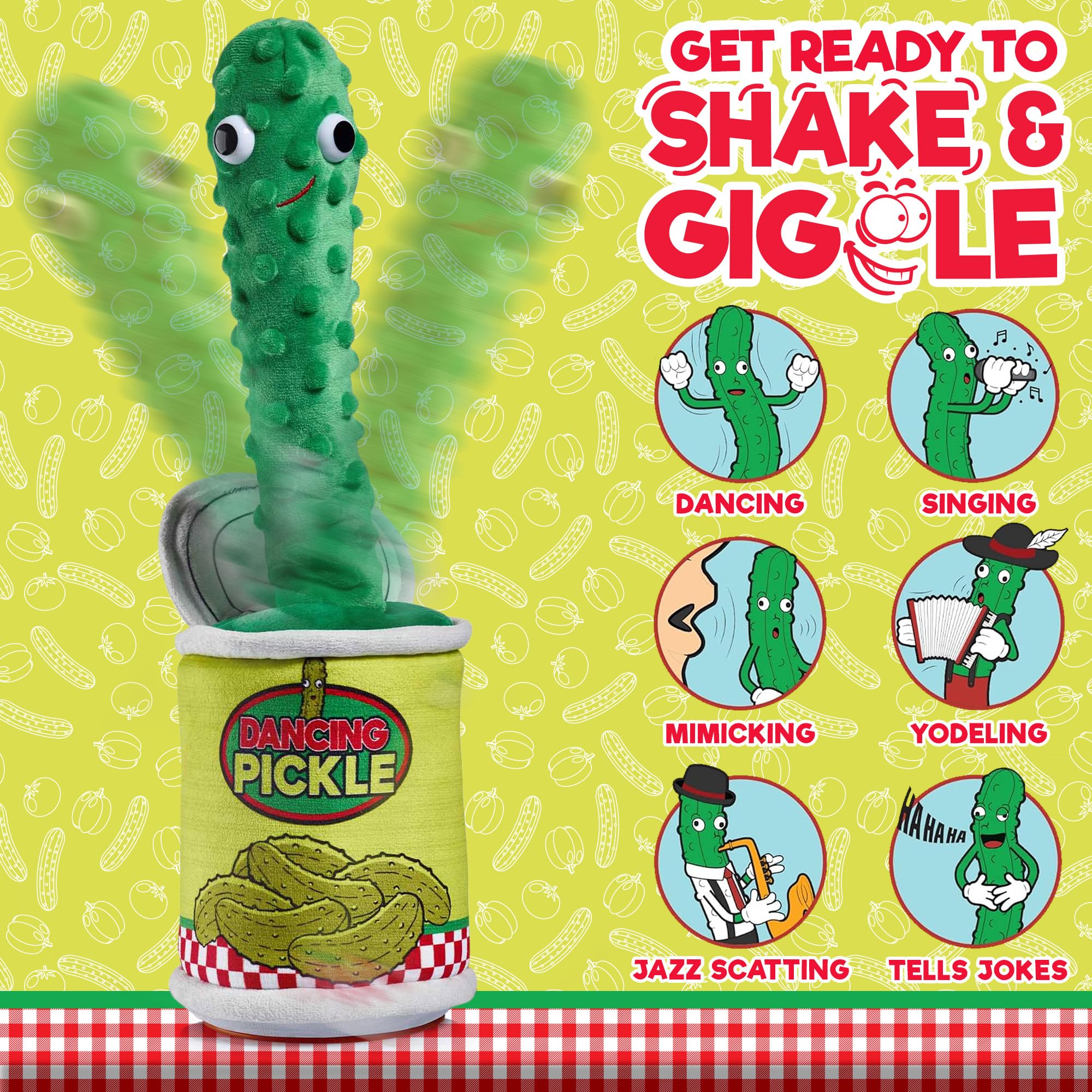Gagster mimicking pickle toy plush close up