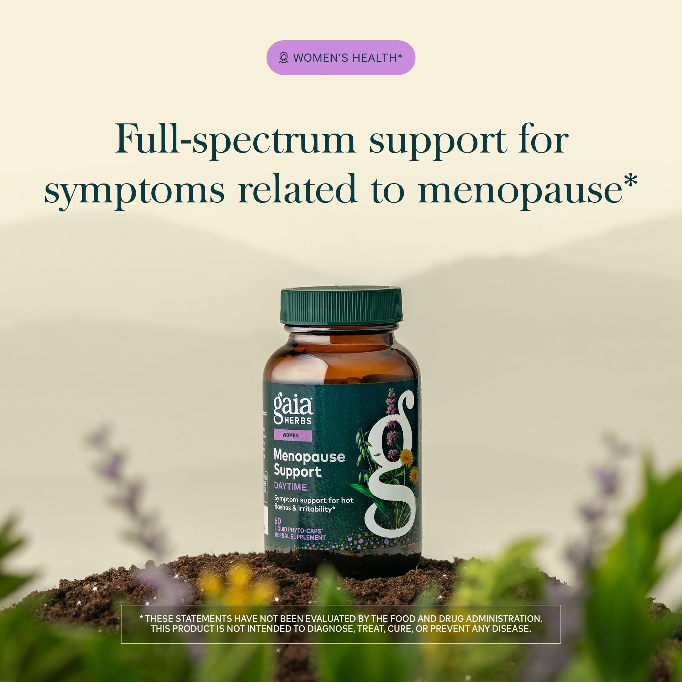 Gaia Herbs Menopause Support Daytime packaging close up