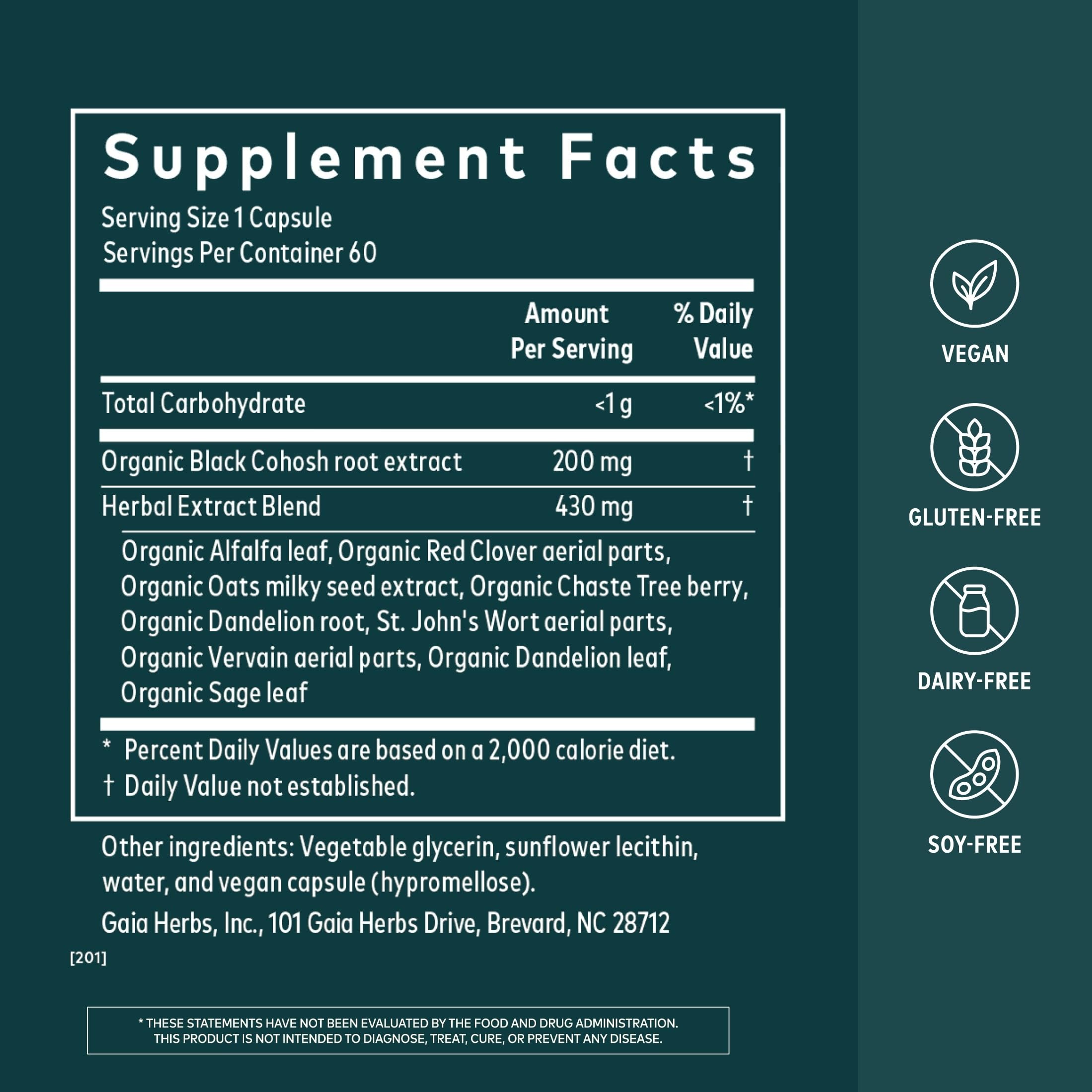 Gaia Herbs Menopause Support Daytime product packaging