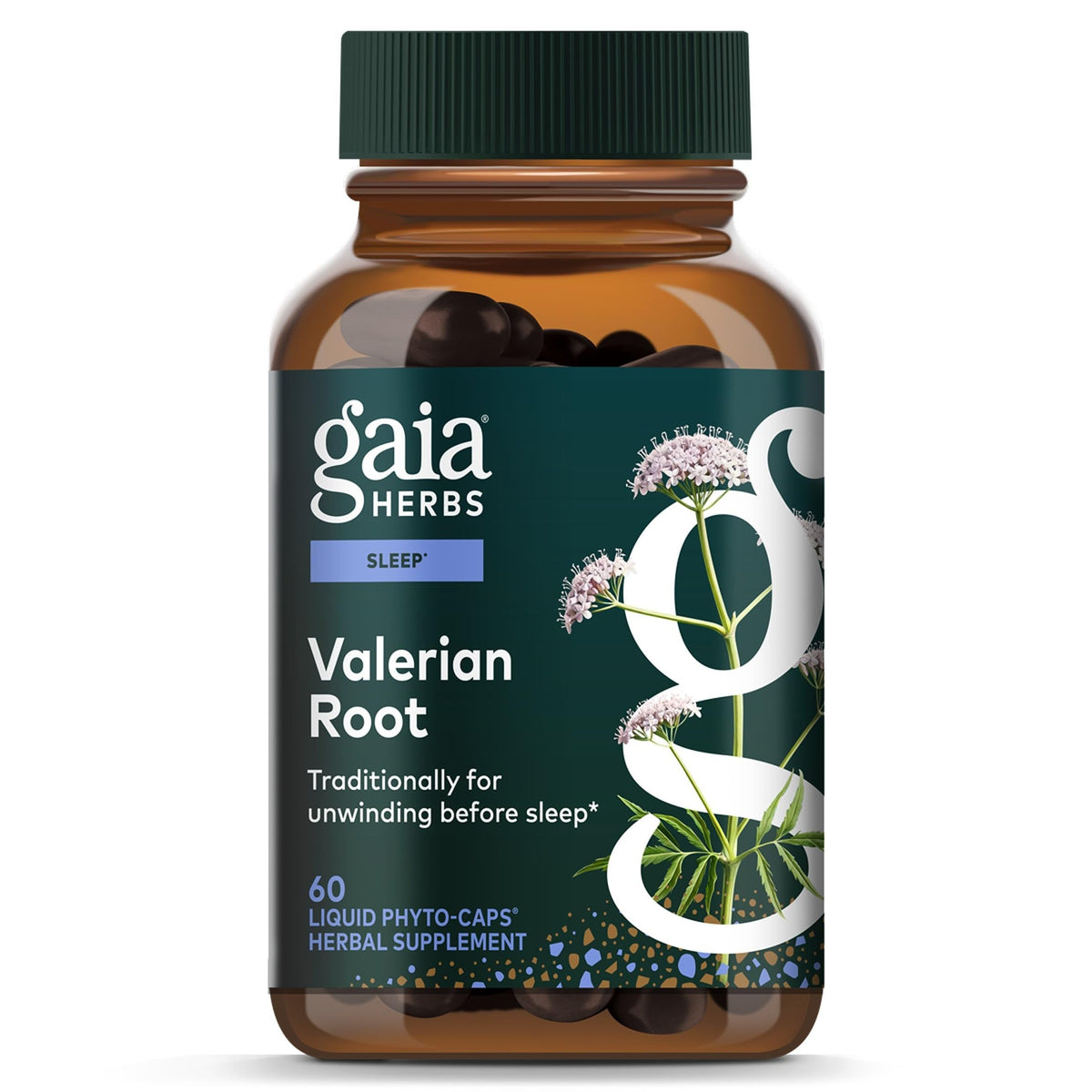 Gaia Herbs Valerian Root 60 vegan capsules bottle