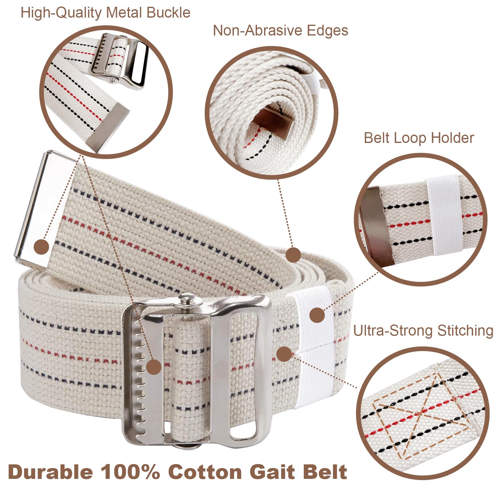 Cotton gait belt durable for patients