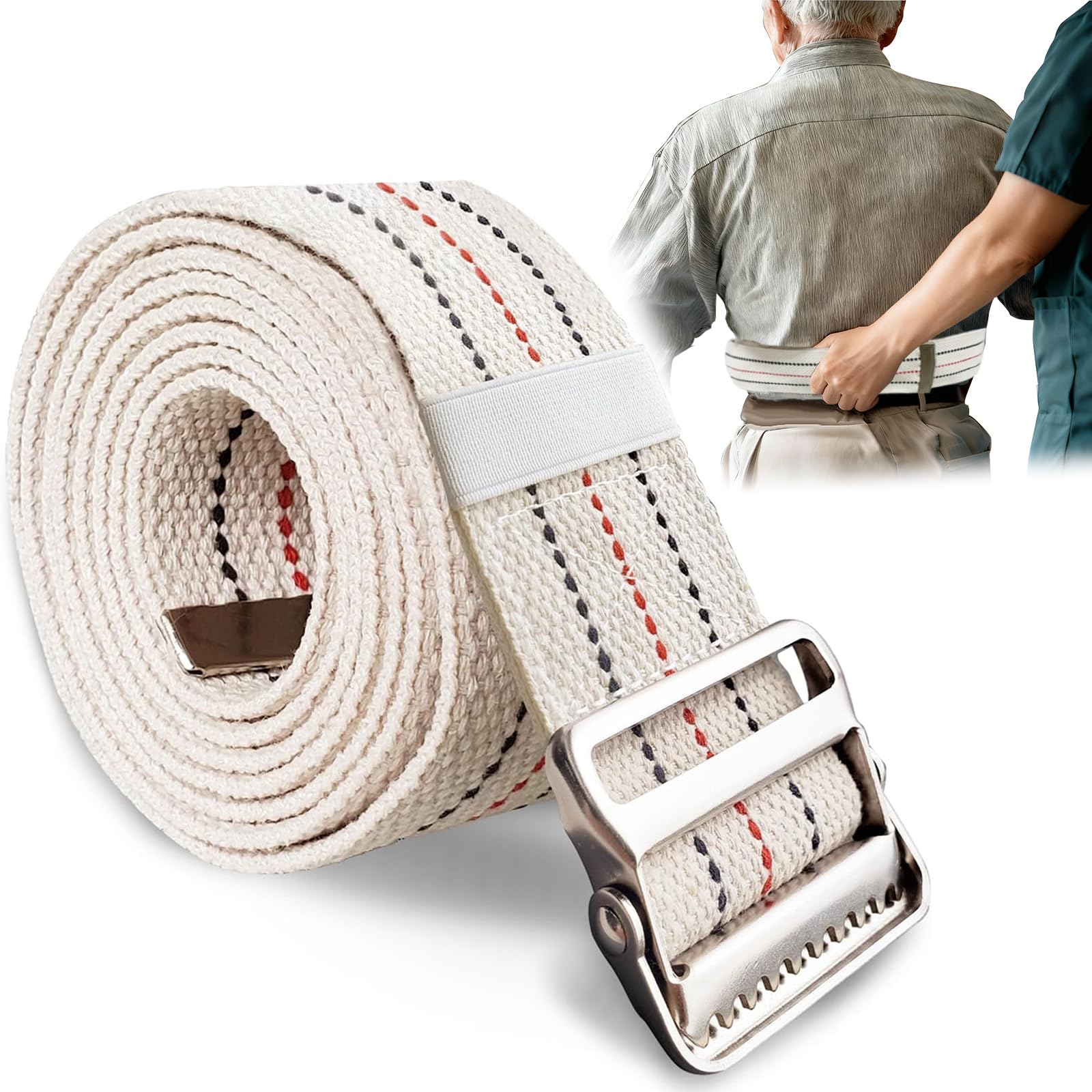 Gait Belt for Seniors 60inch with metal buckle