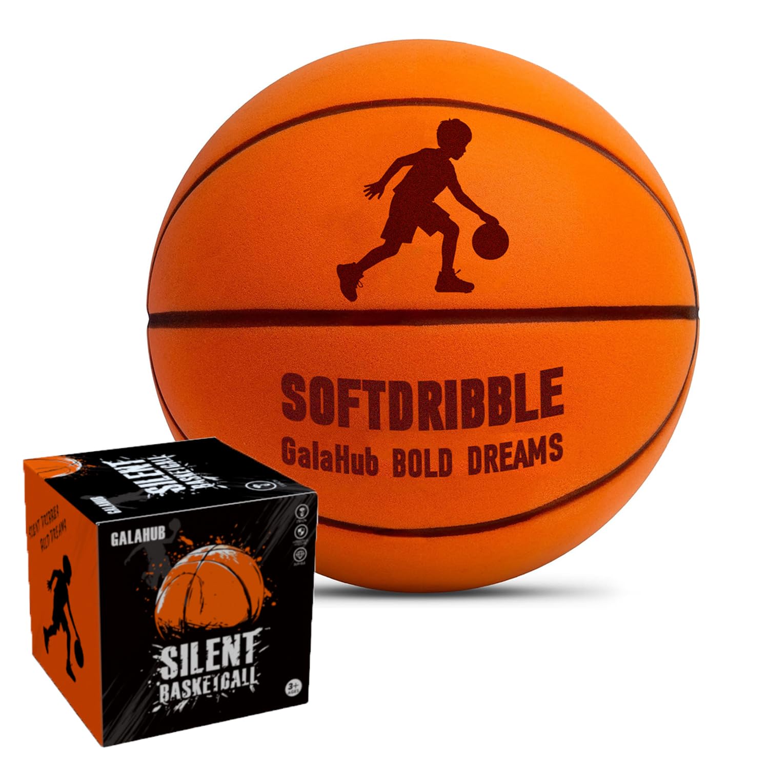 GalaHub Silent Basketball Size 5 airless foam ball for indoor training