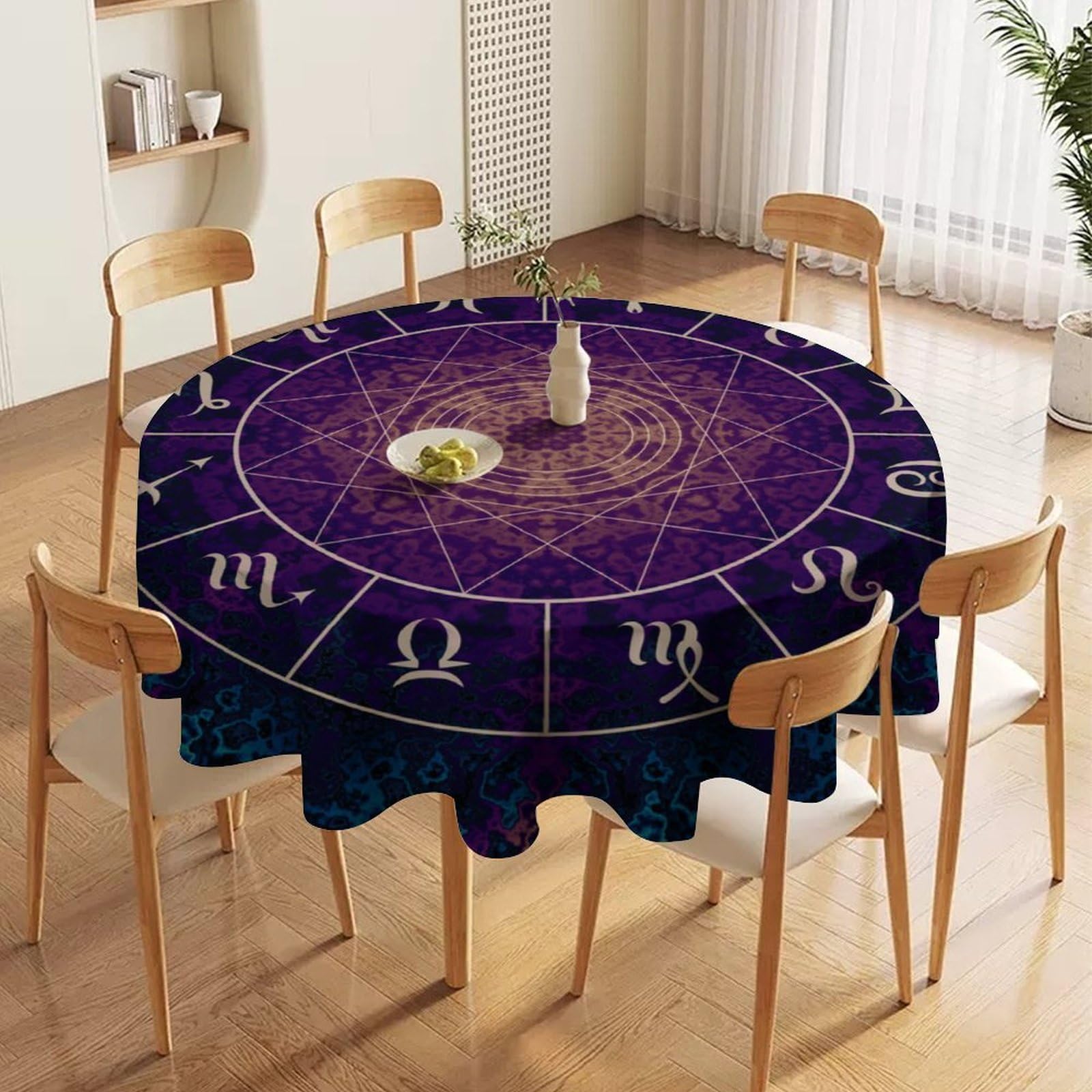 Galaxy Moon Phases design for home dining tablecloth