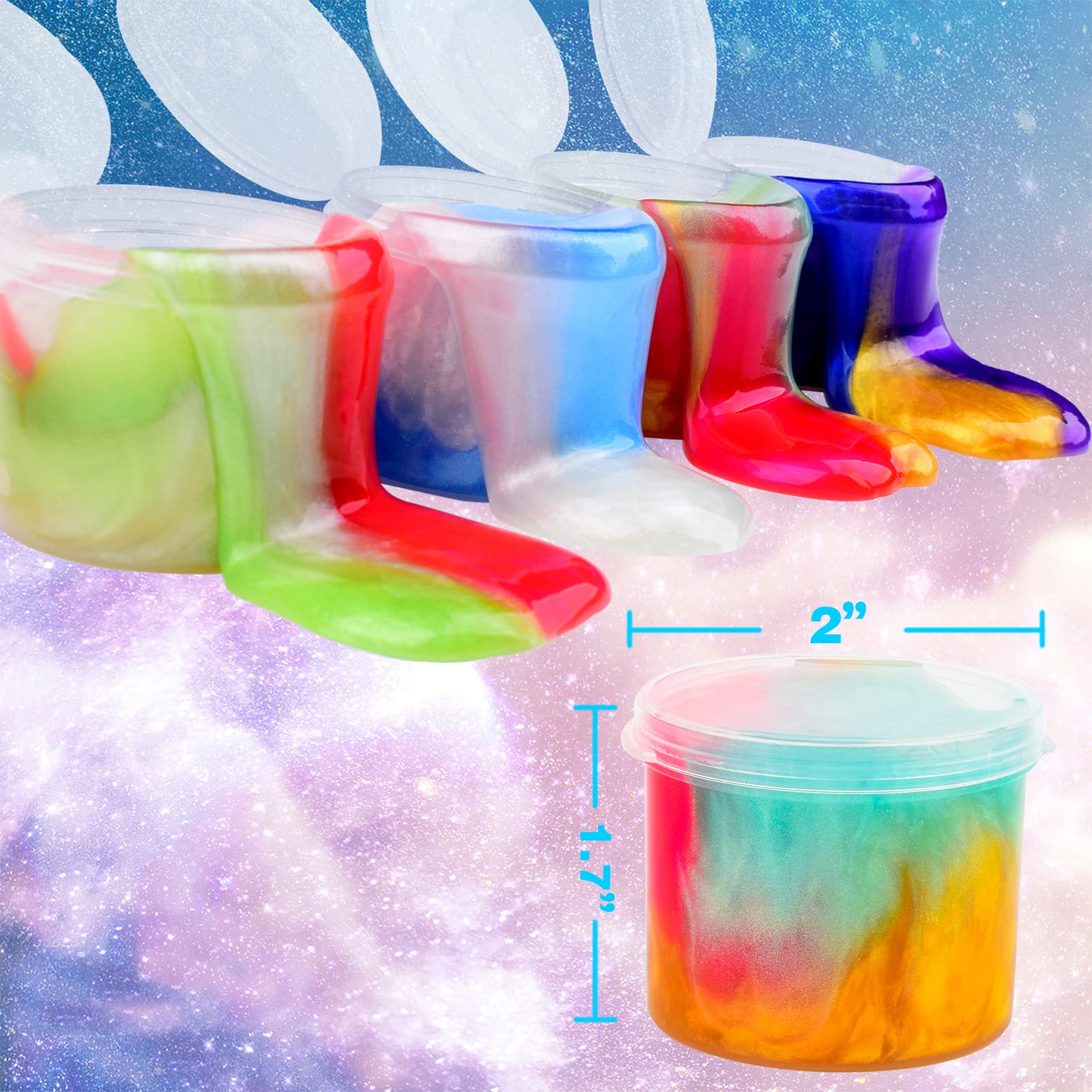 Medium sized jars Galaxy Slime Kit slime
