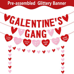 Pre-assembled Galentines Day banner