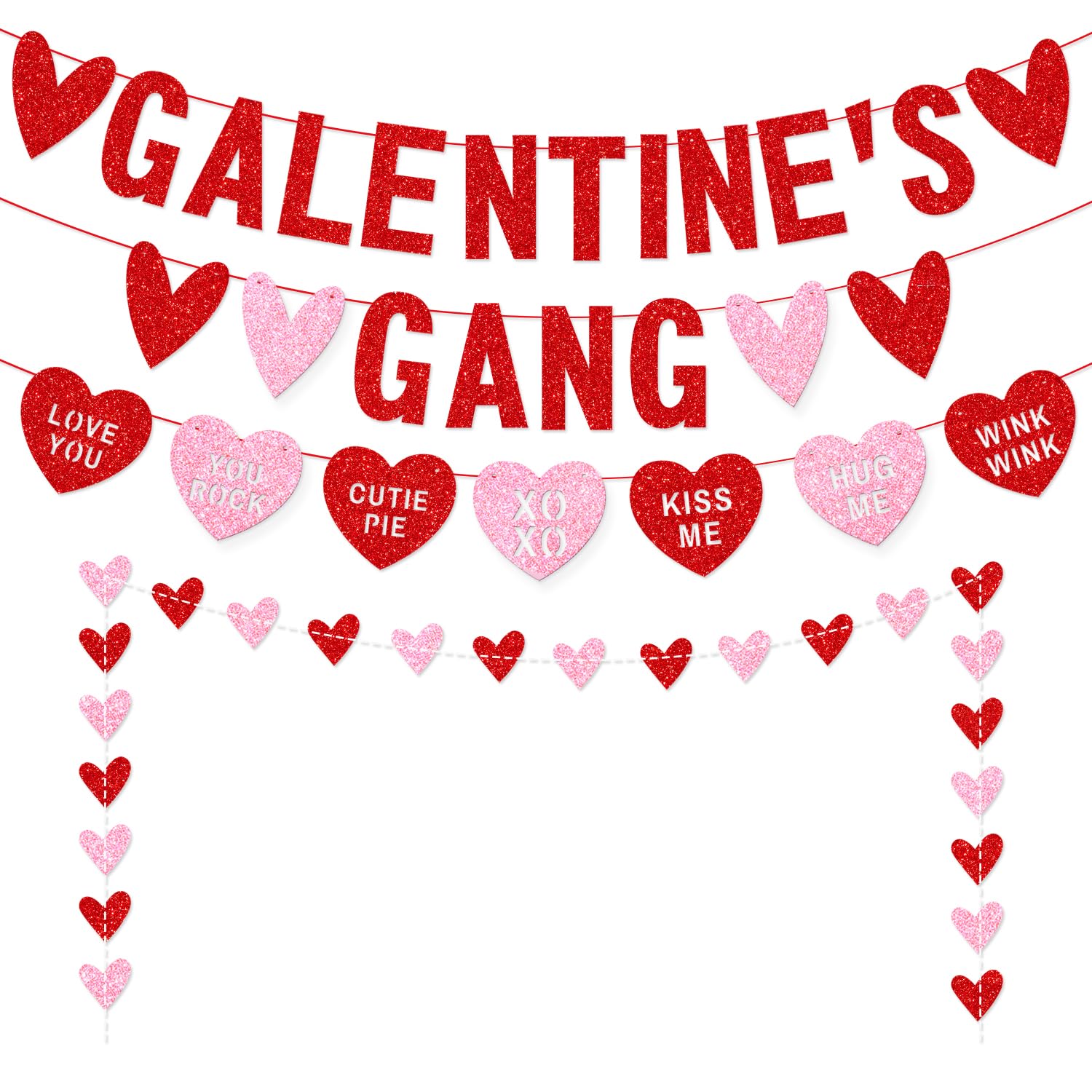 Galentines Gang Banner with Love Hearts