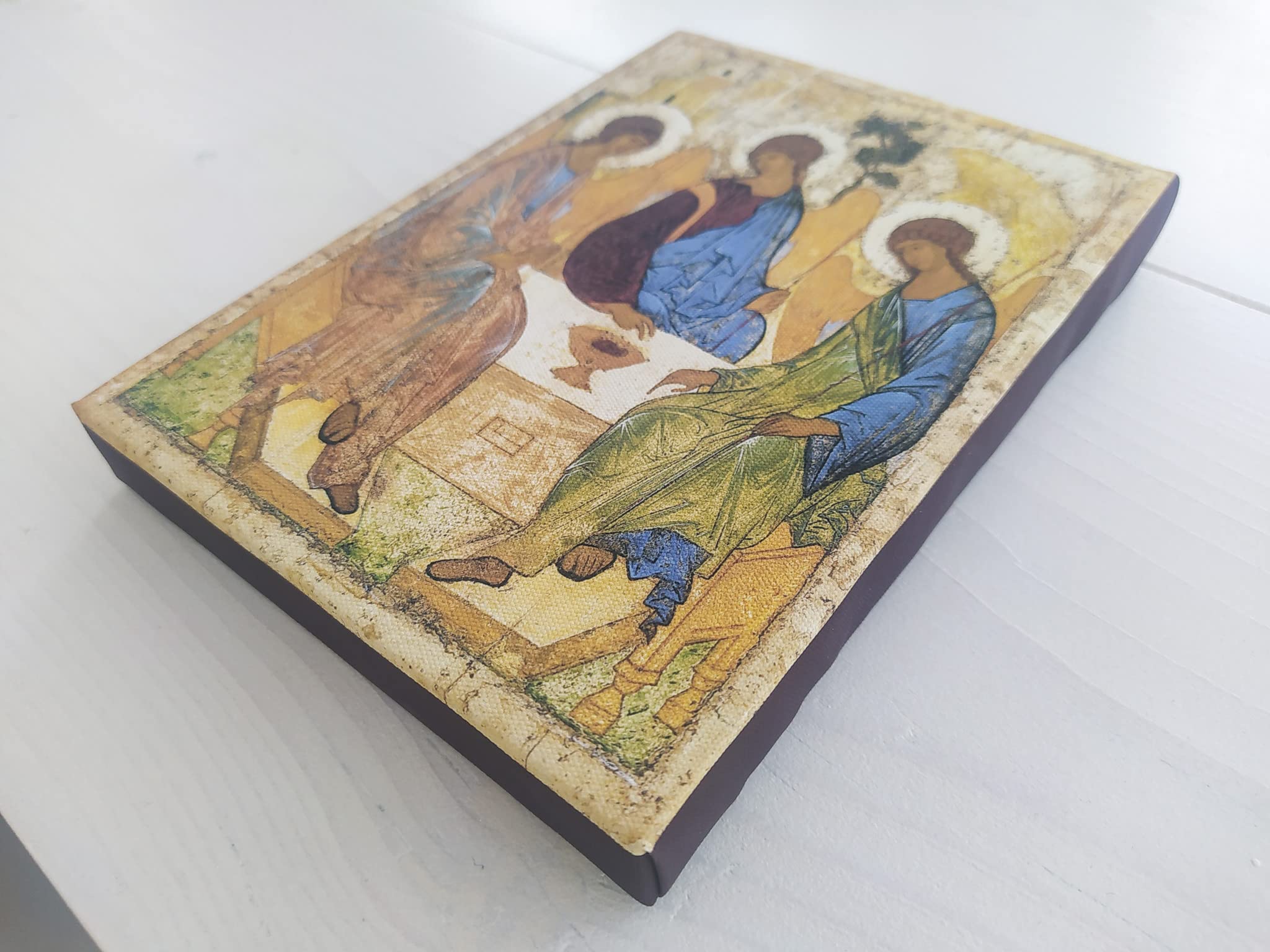 Gallery-wrapped 7.8x9.84 inch icon art print with archival inks