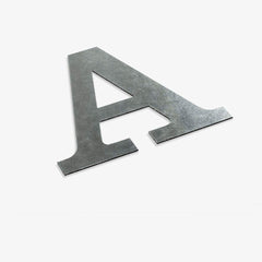 Galvanized steel initial letter for indoor outdoor use