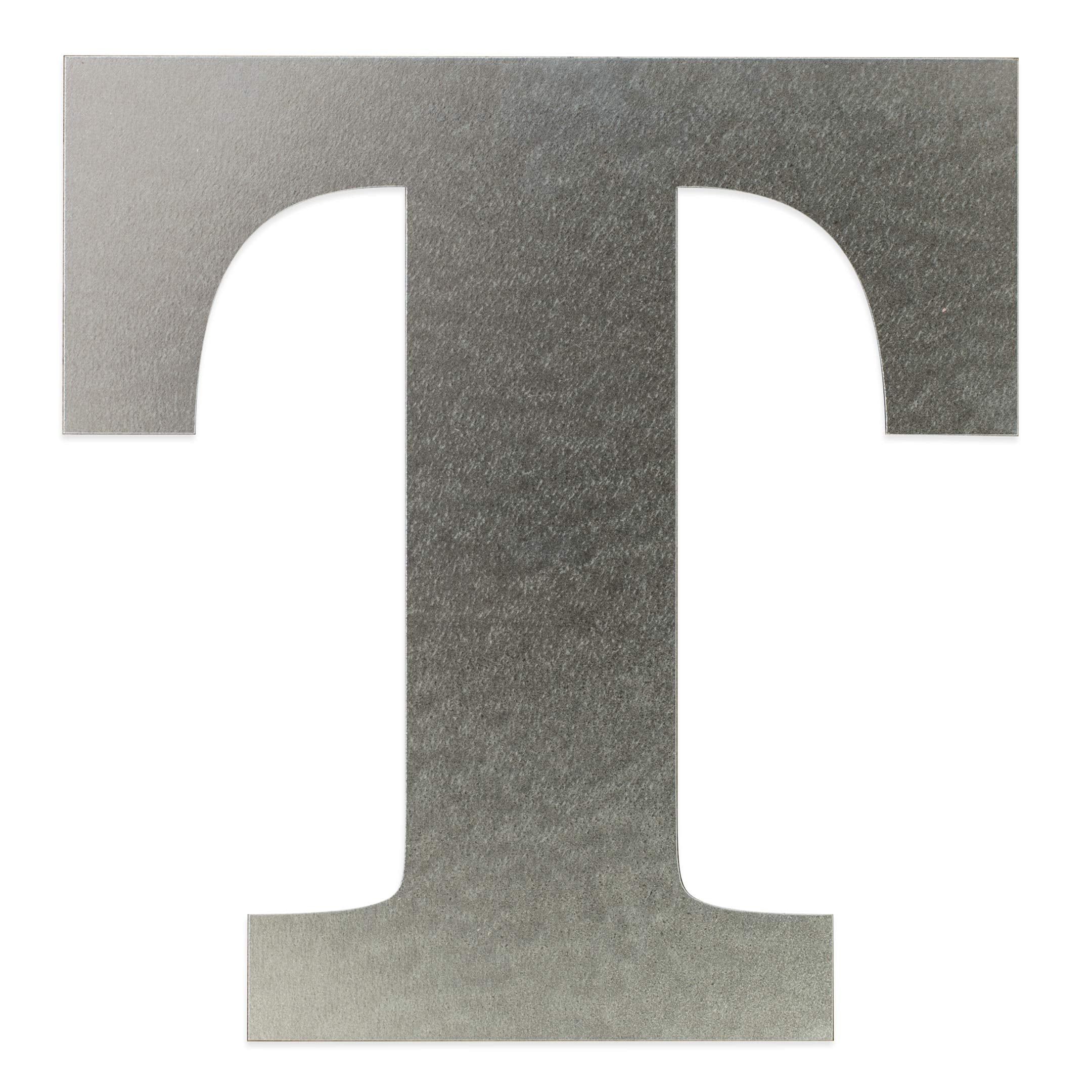 Galvanized steel letter wall decor monogram in silver finish