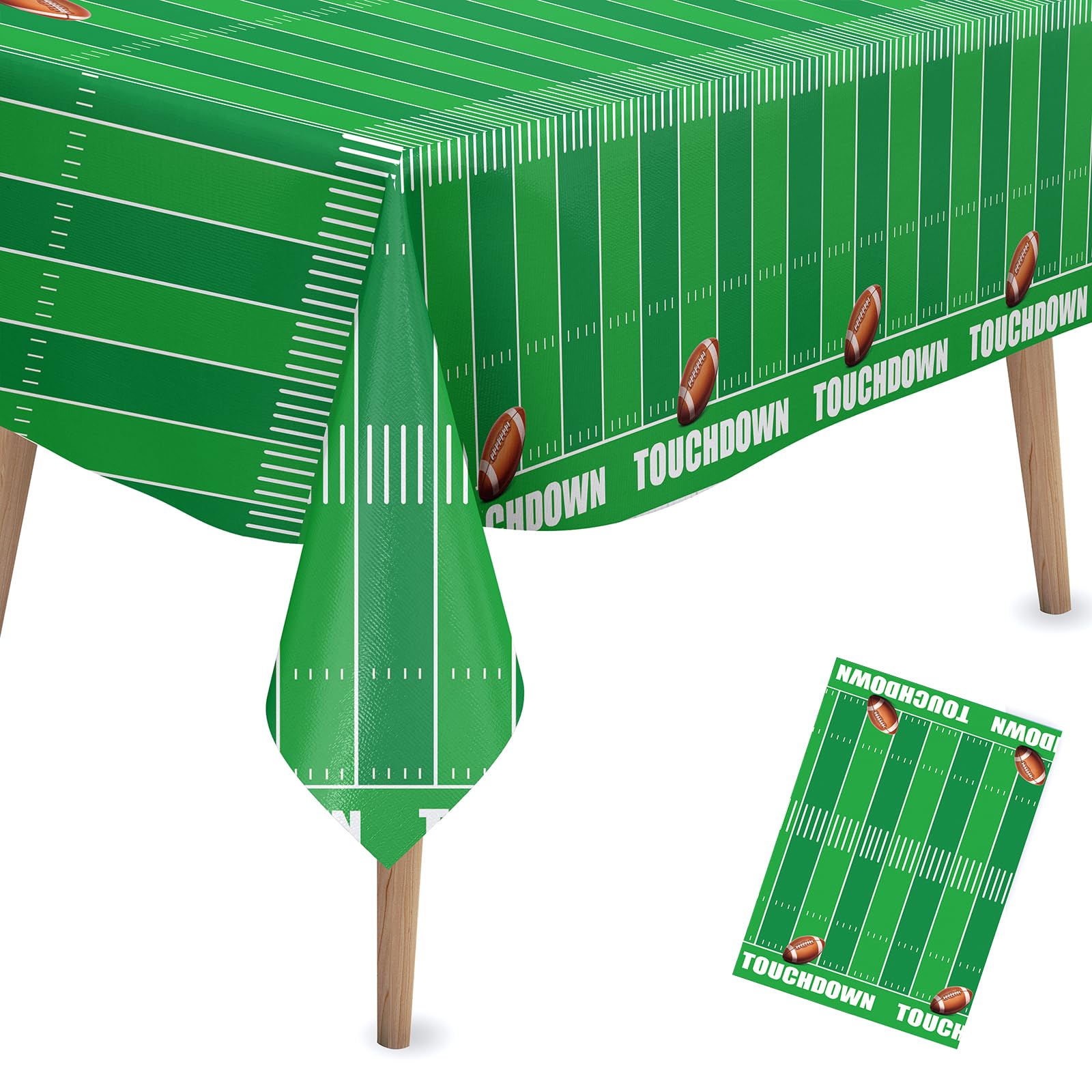 Green brown football themed event table cover