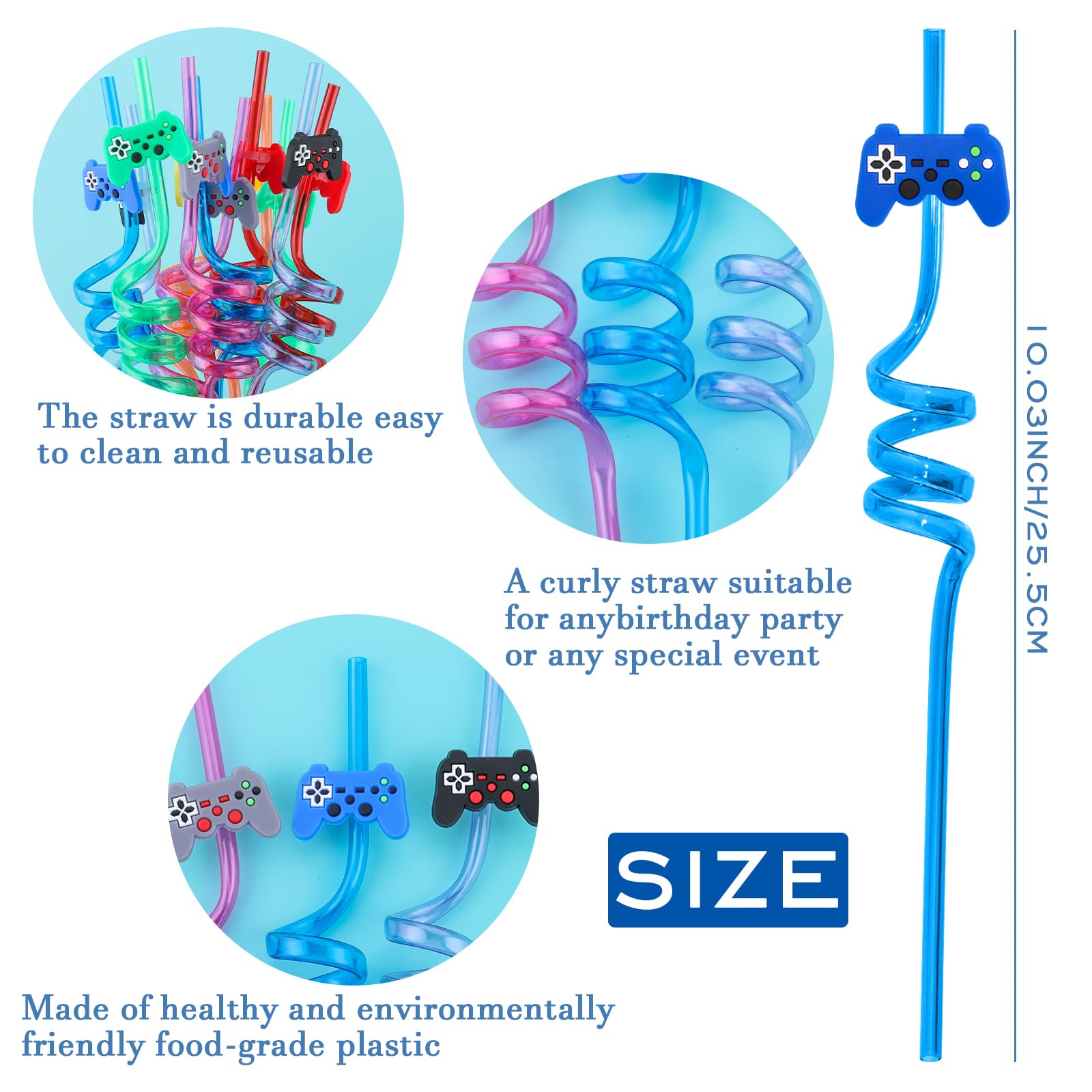 Durable food-grade video game straws for teens
