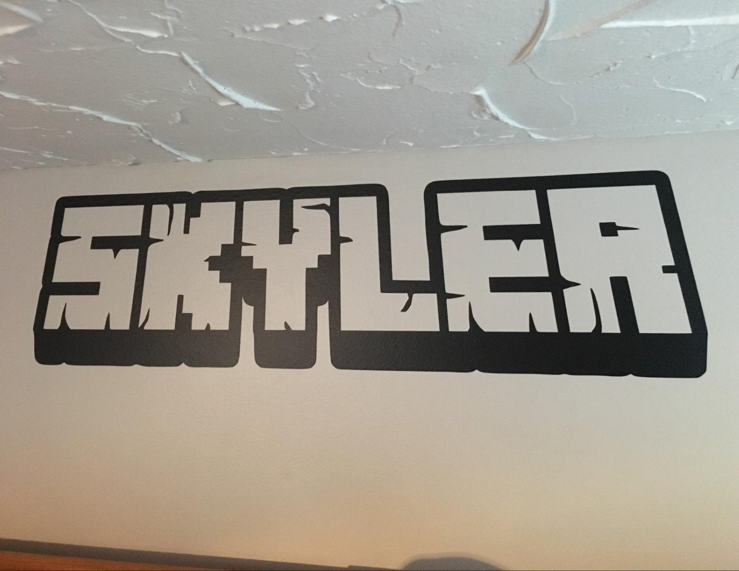 Gamer room wall vinyl decal with unique name design