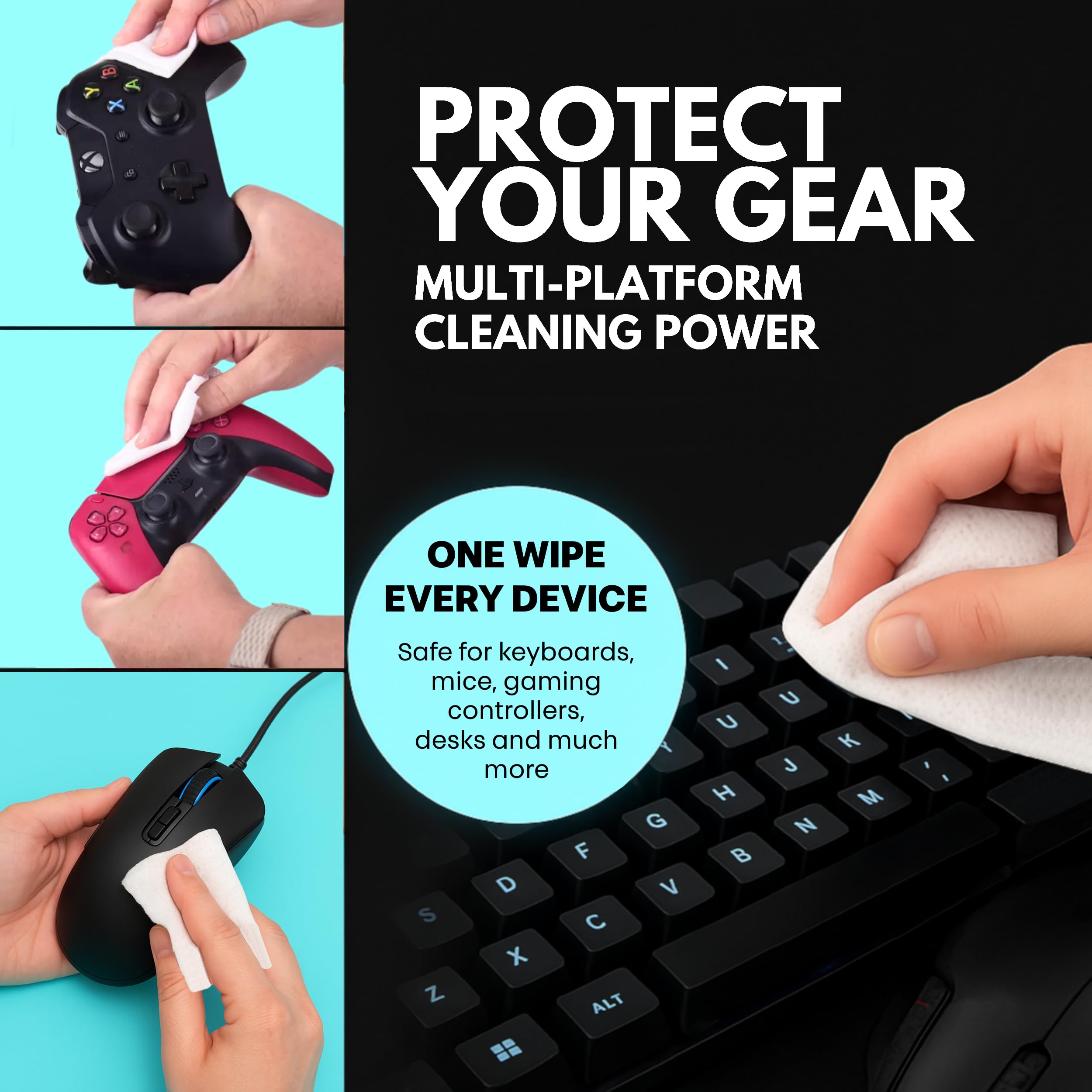 Keyboard cleaner wipes for keyboards and mice