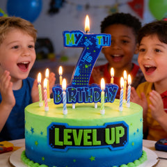 Gaming themed birthday candle for boys party decor