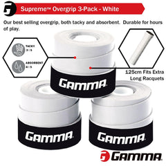 GAMMA Supreme Overgrip applied to a tennis racquet handle