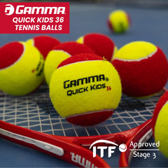 Designed for 36' courts Gamma Quick Kids 36 training balls