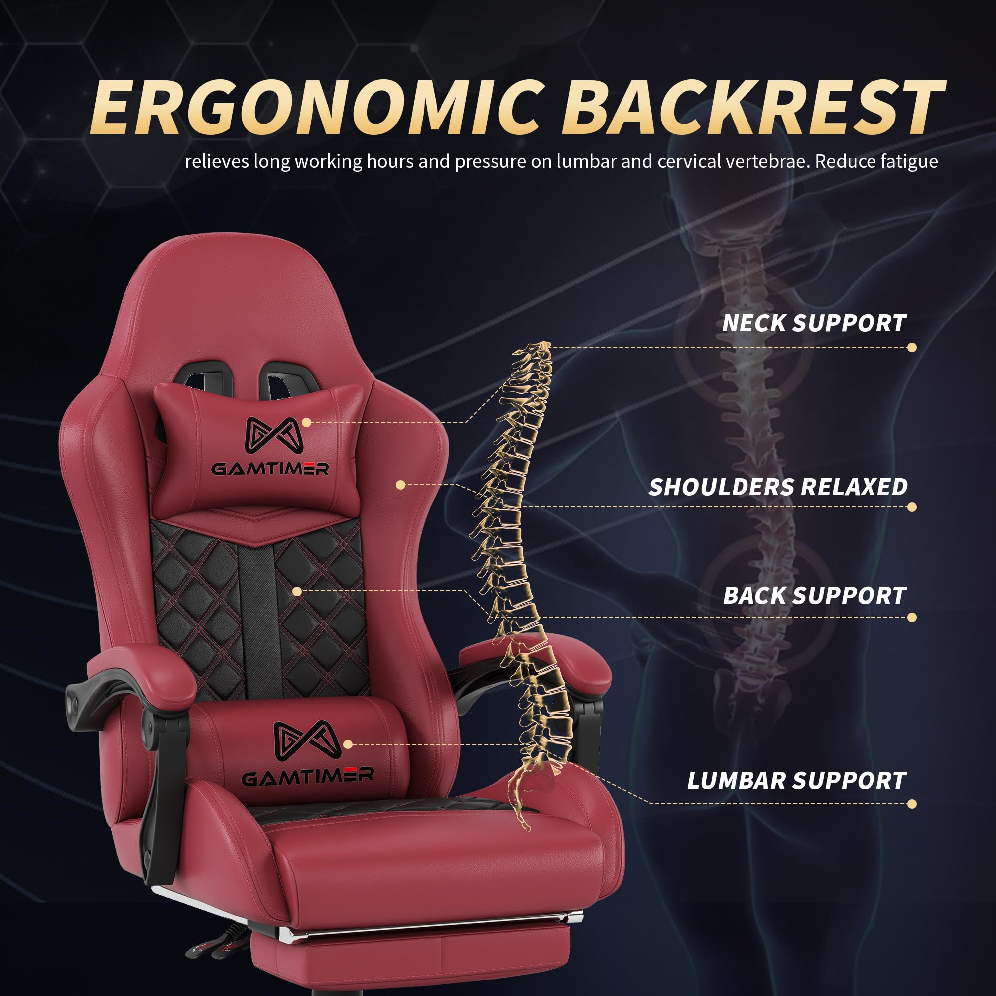 Gamtimer gaming chair assembly components