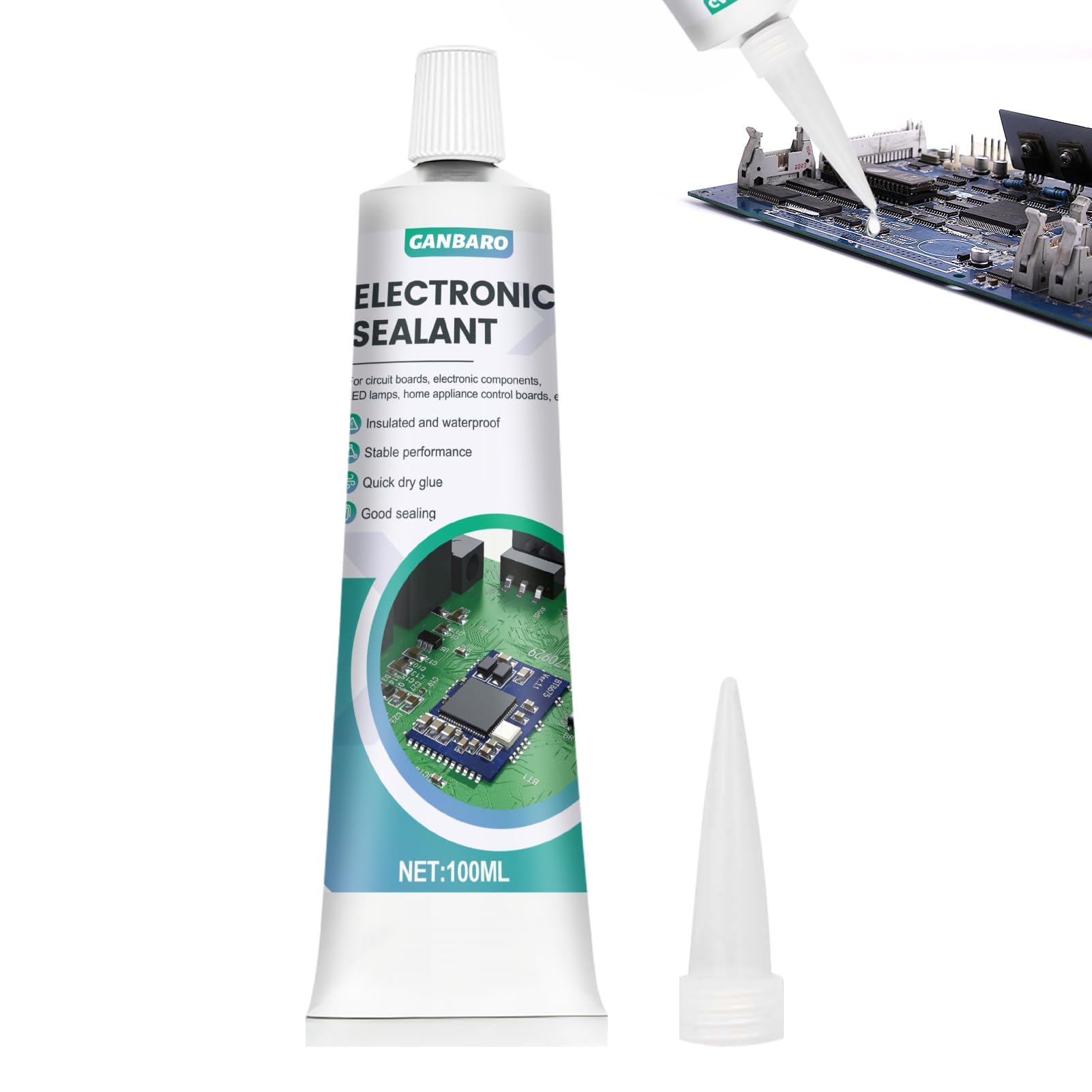 Ganbaro 3.4 oz electronic silicone adhesive sealant bottle