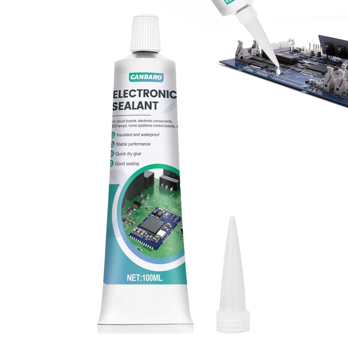 Ganbaro 3.4 oz electronic silicone adhesive sealant bottle