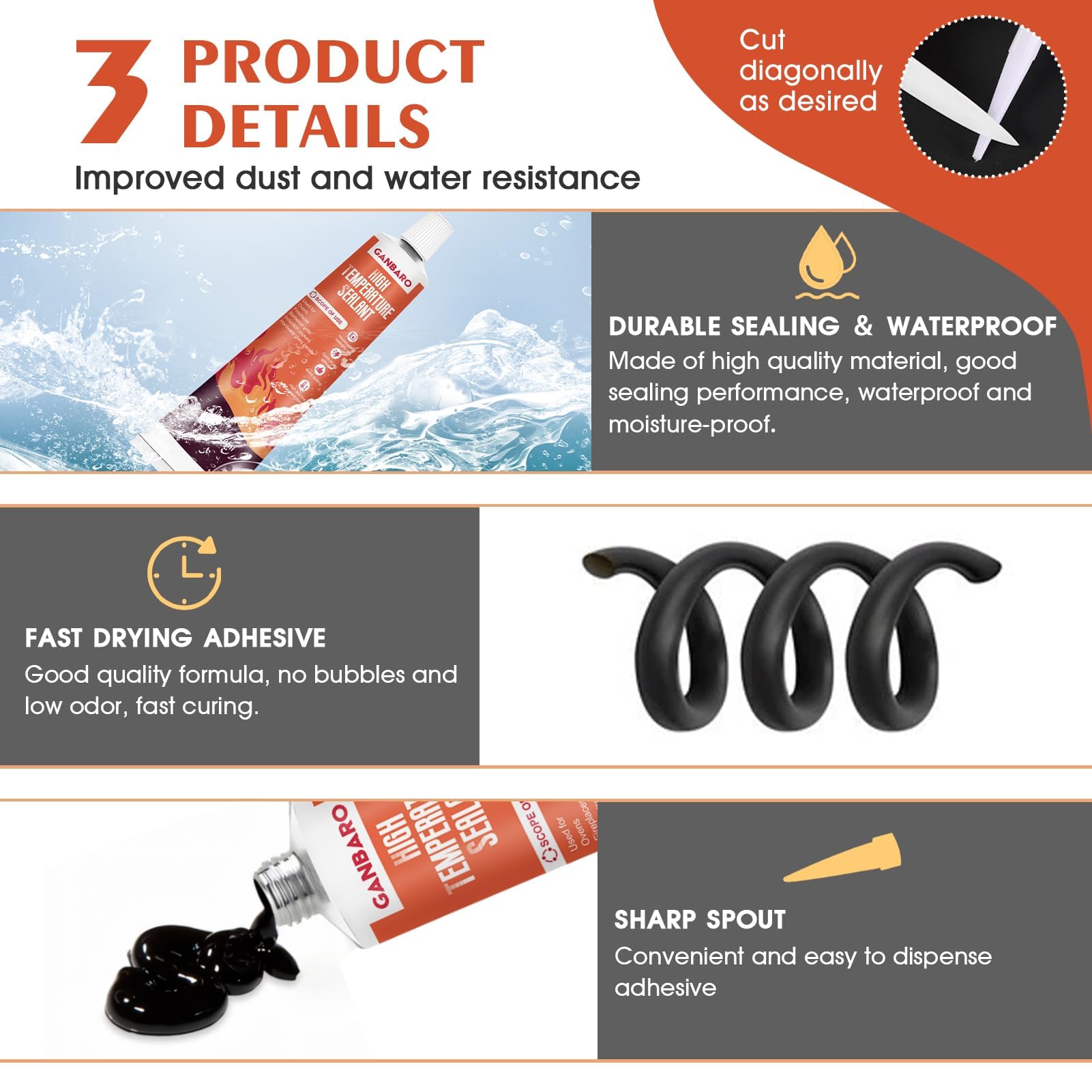 Sealant withstands -50°C to 250°C in high temperature range