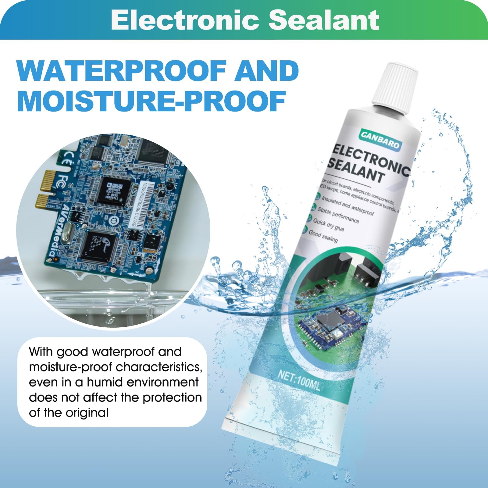 Waterproof insulating adhesive for electronics