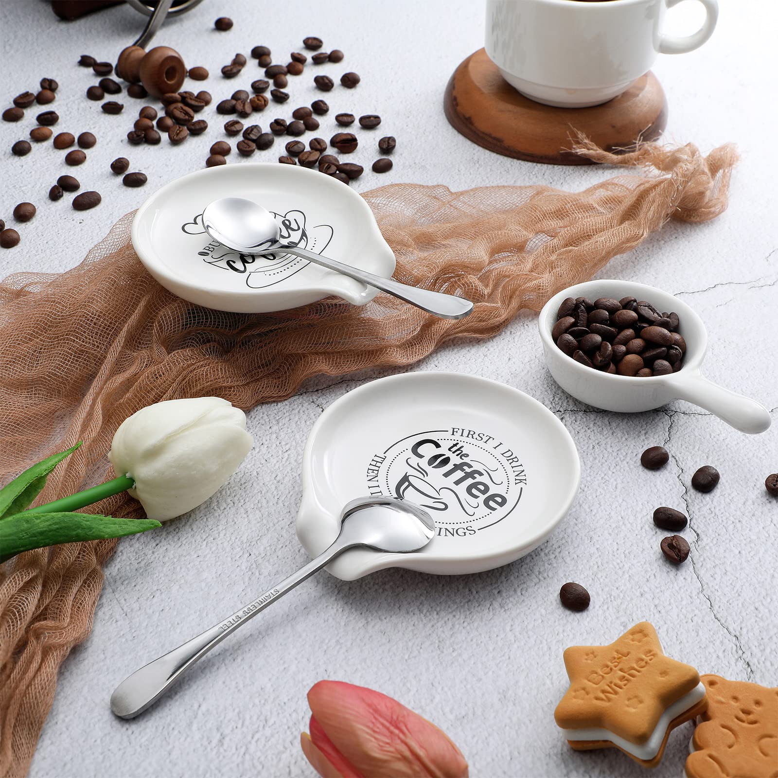 Gandeer spoon rest set for stove top and countertop use
