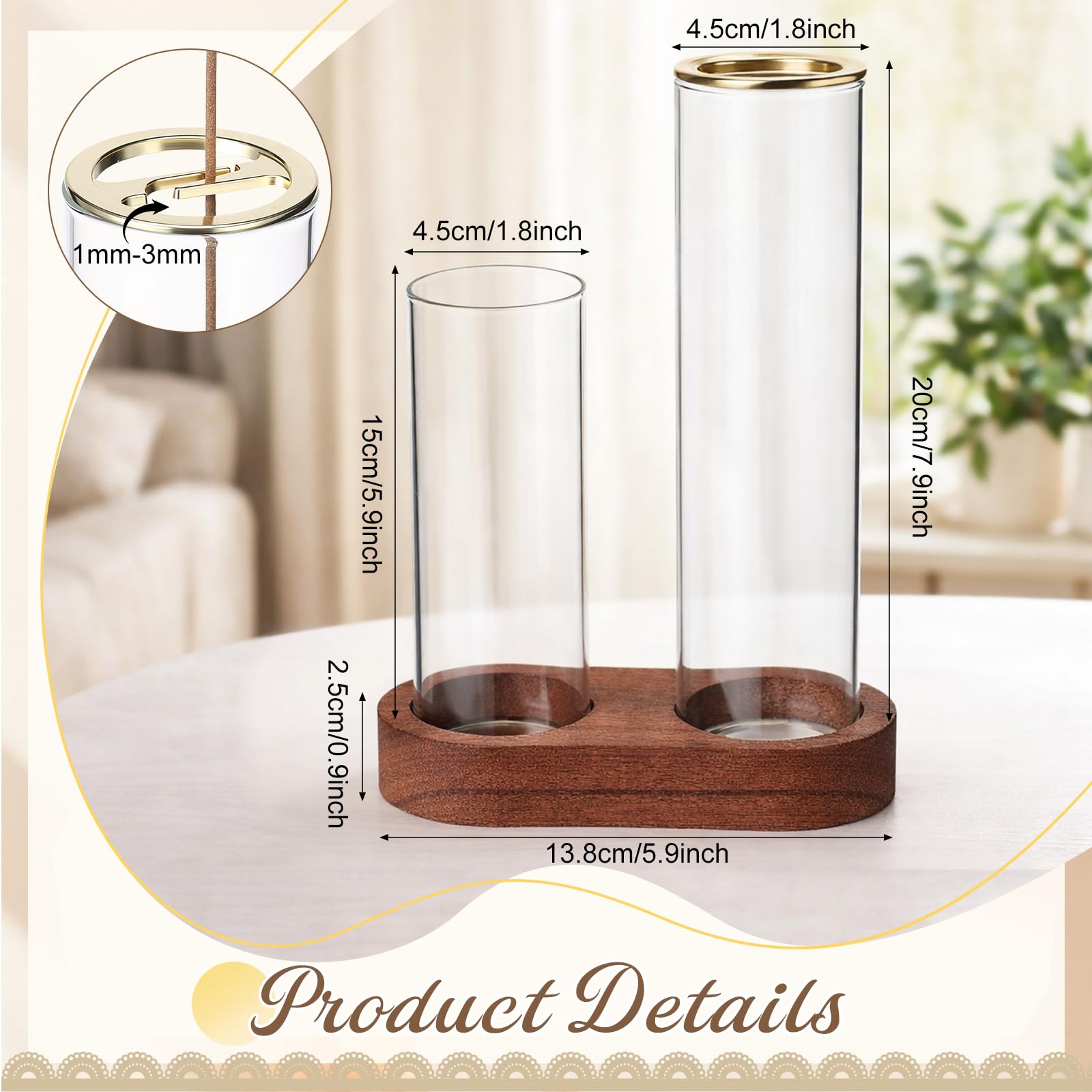 Metal clip clamps incense sticks securely for upright use