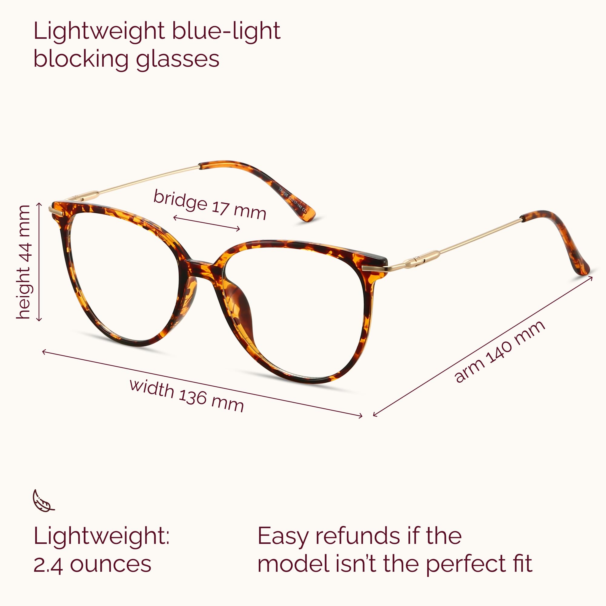 Gaoye amber tint anti reflective lenses close up