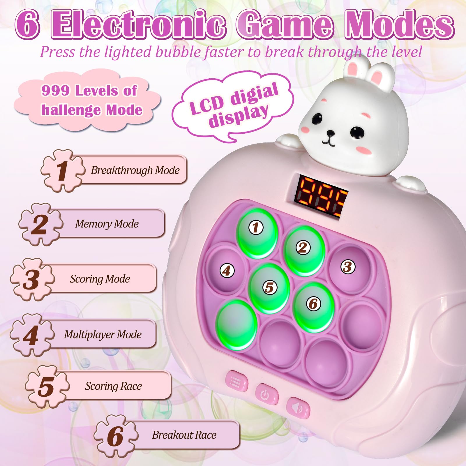 GAPER GO Fast Push Pop Game rabbit edition sensory puzzle game