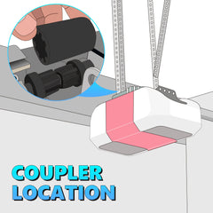 Garage door opener coupler mounting area illustration