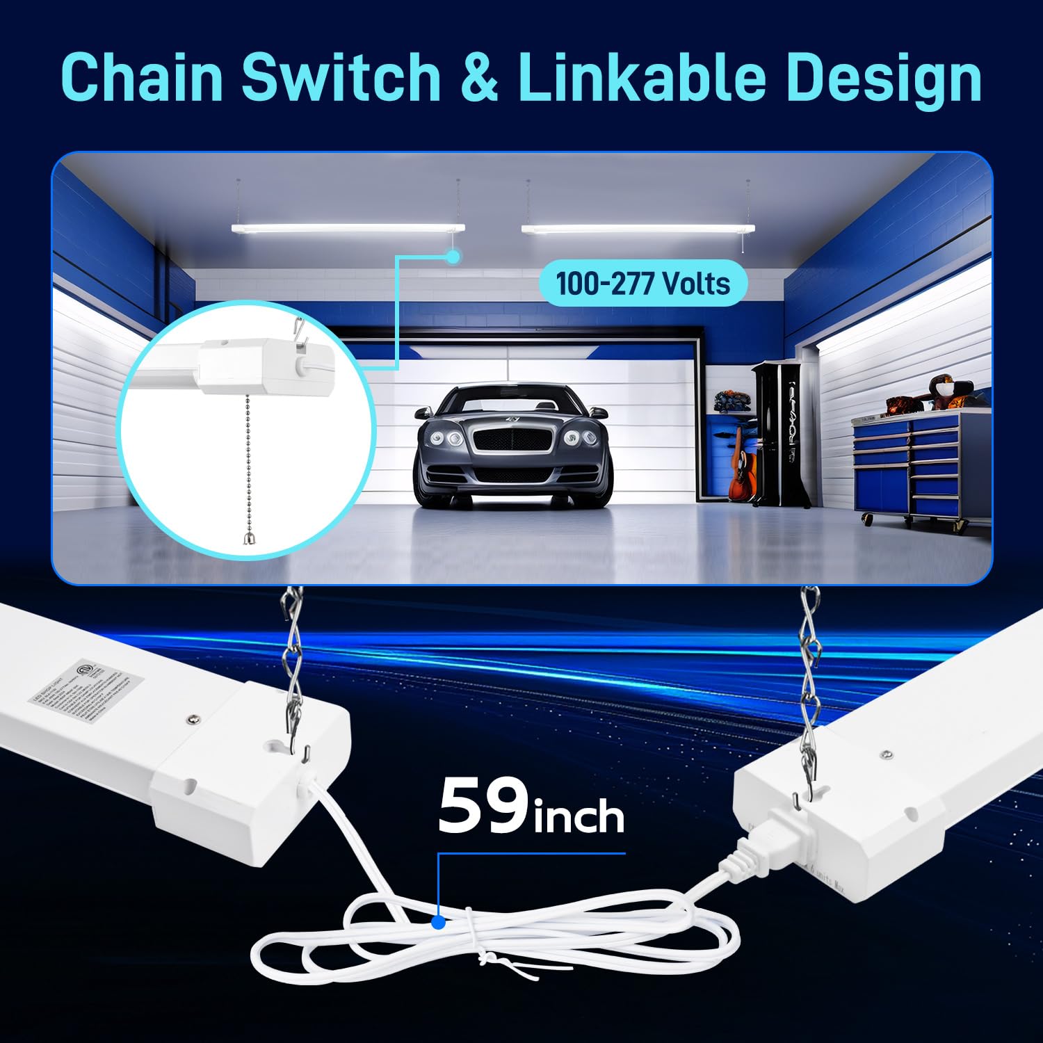 etl certified hykolity led shop light 4ft