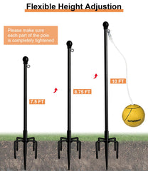 10 ft adjustable Garbuildman tetherball pole for outdoor play