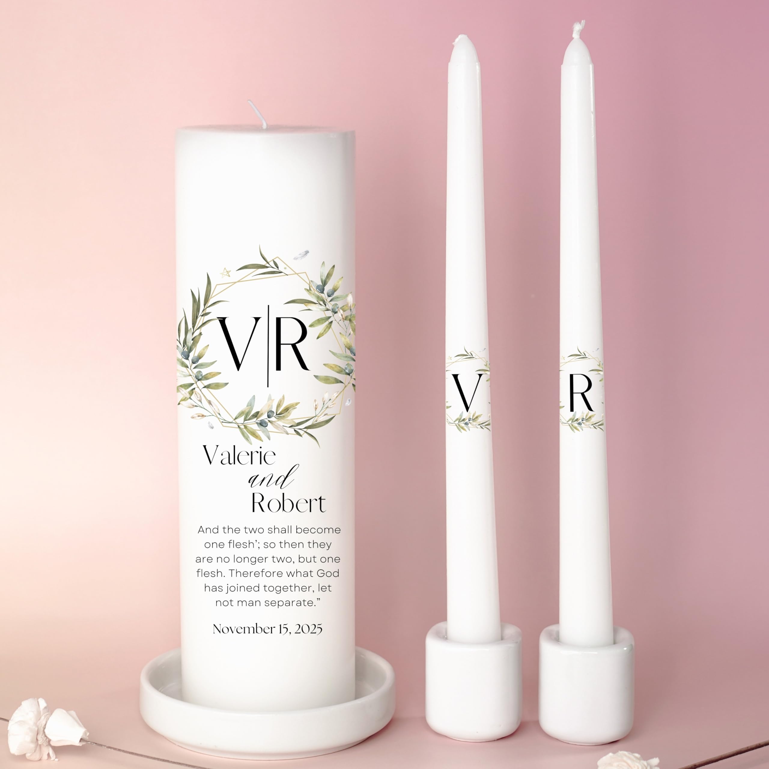 Garden edition unity candle set packaging