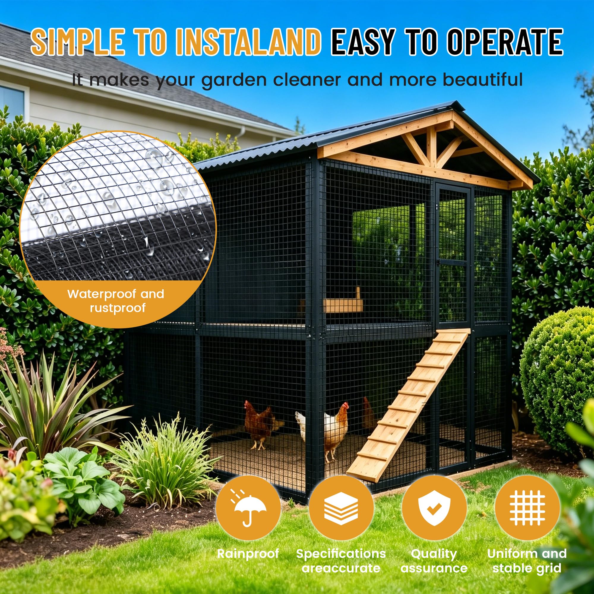 Garden fencing with 48 inch high hardware cloth roll