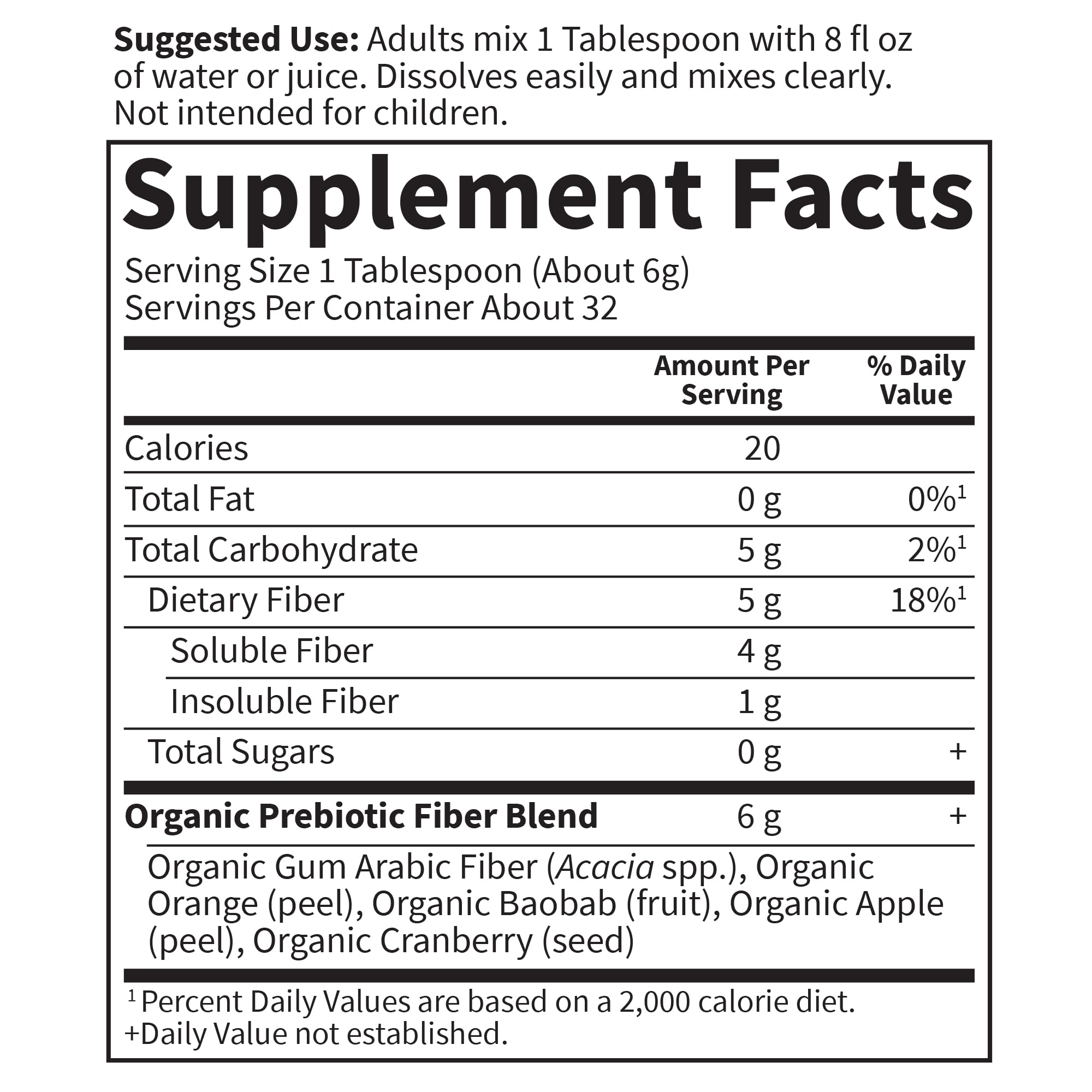 Scoop included with Garden of Life Dr Formulated Organic Fiber Powder