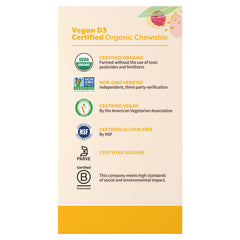 usda organic certification on vegan d3 chews label