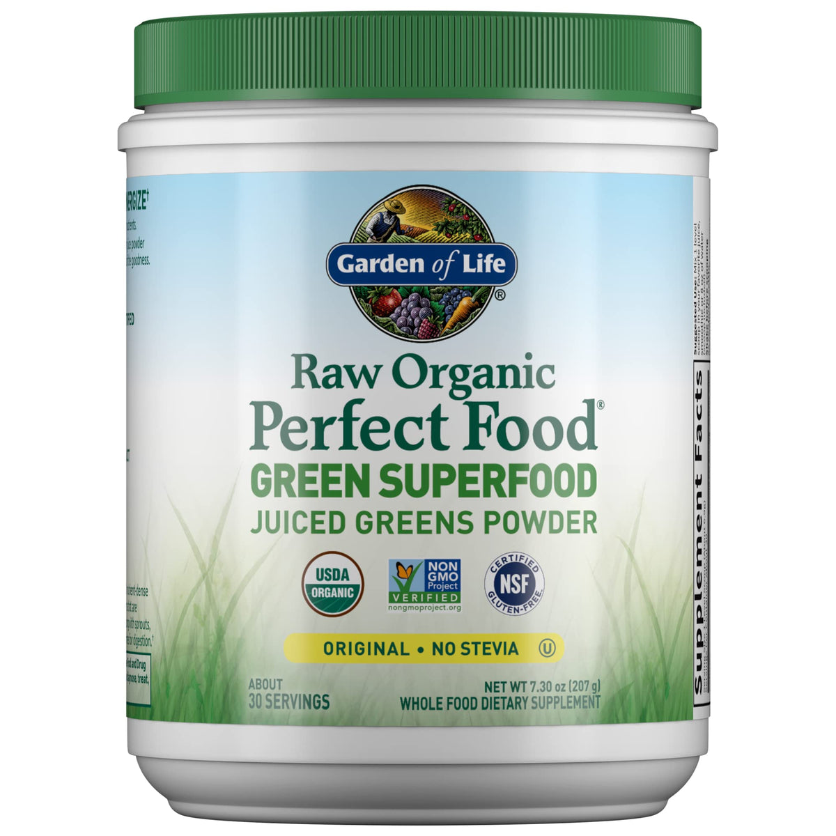 Garden of Life RAW Organic Perfect Food Juiced Greens Powder canister