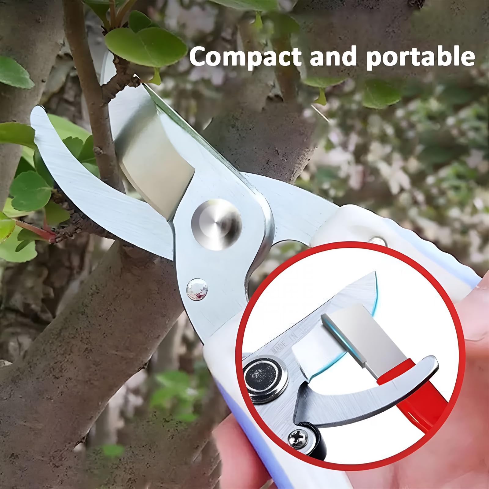 Sharpening tool for loppers red and black