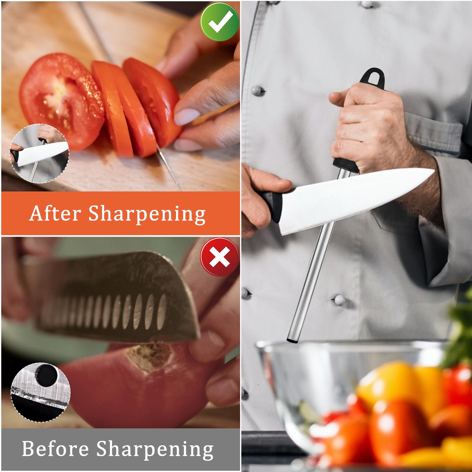 honing steel used with pruning shears and garden tools