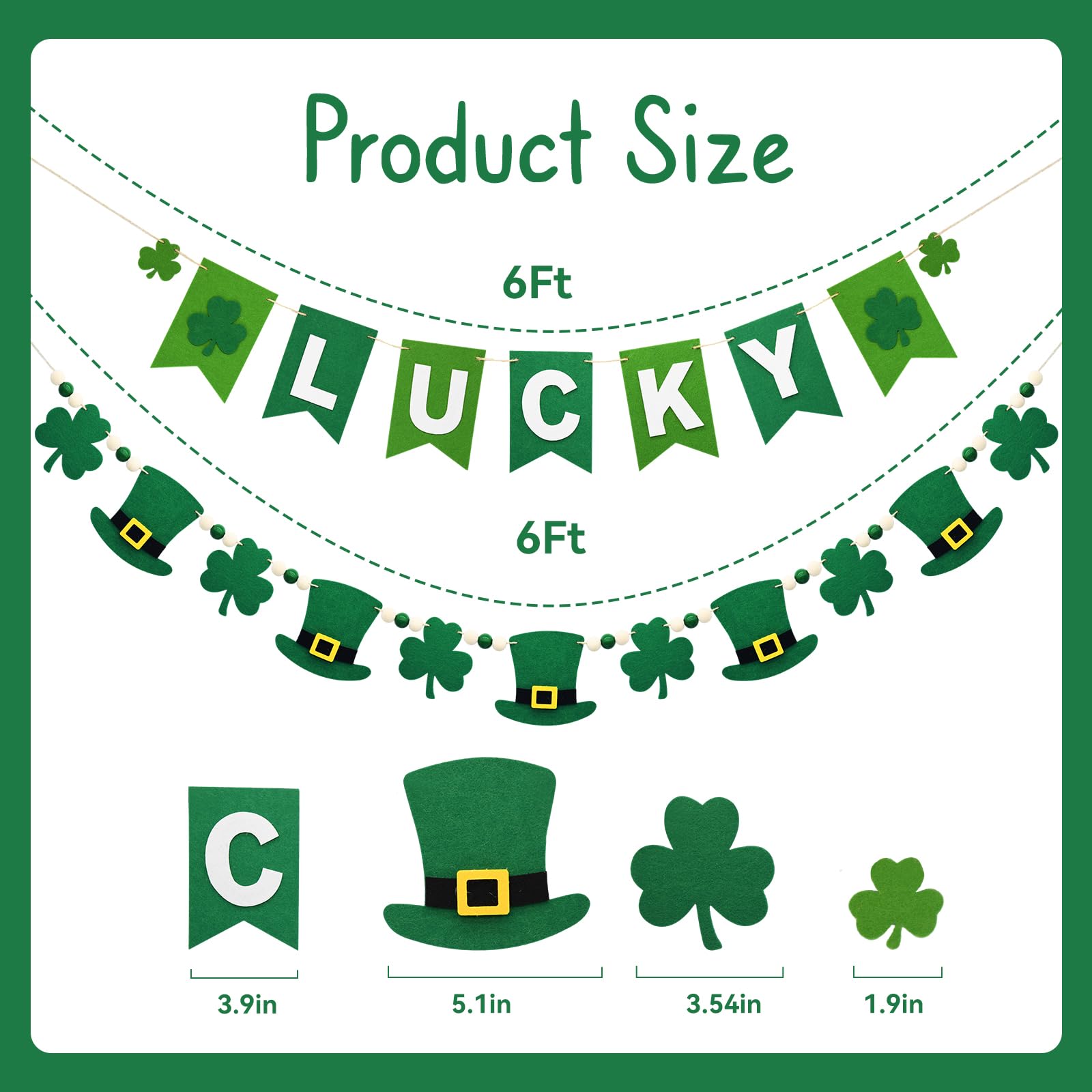 St Patricks Day decor garland for home and office