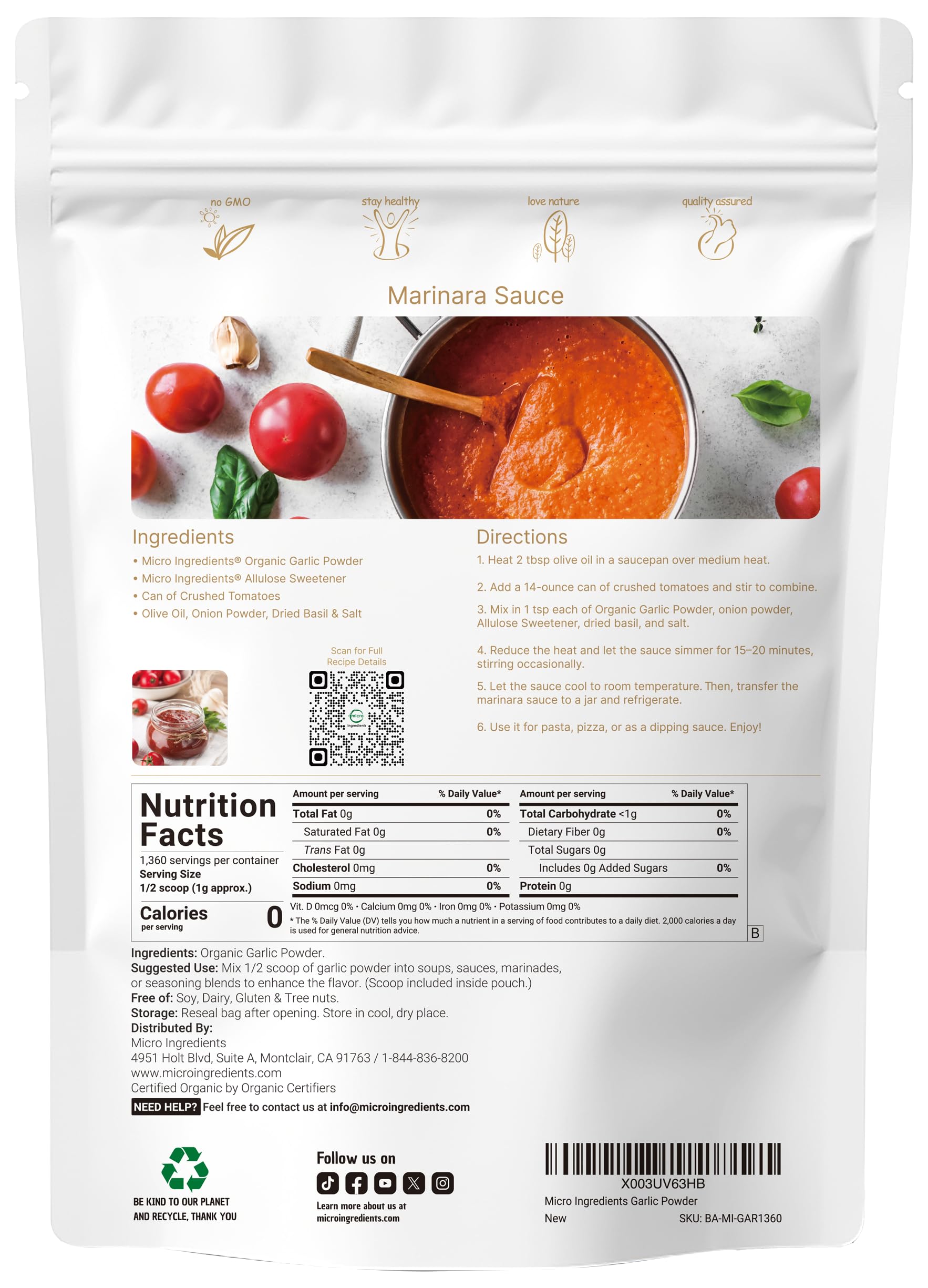 Allium Sativum garlic powder used for meats and vegetables
