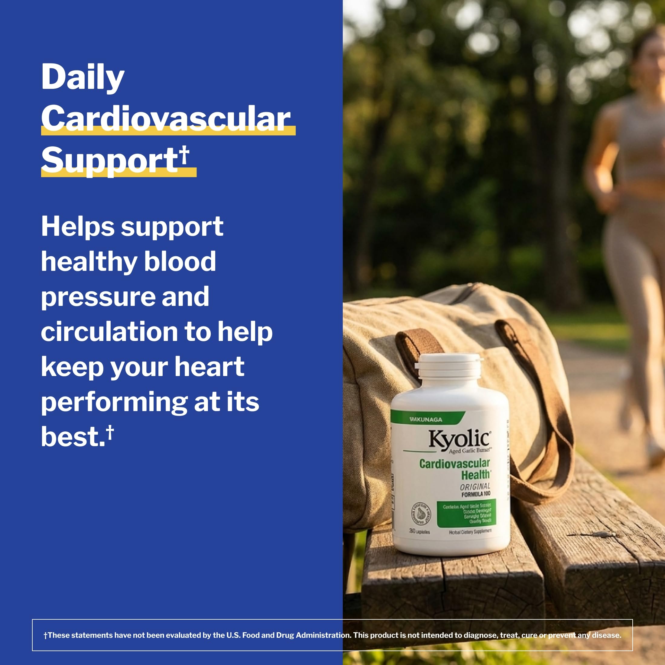 Organic garlic extract Kyolic supplement bottle