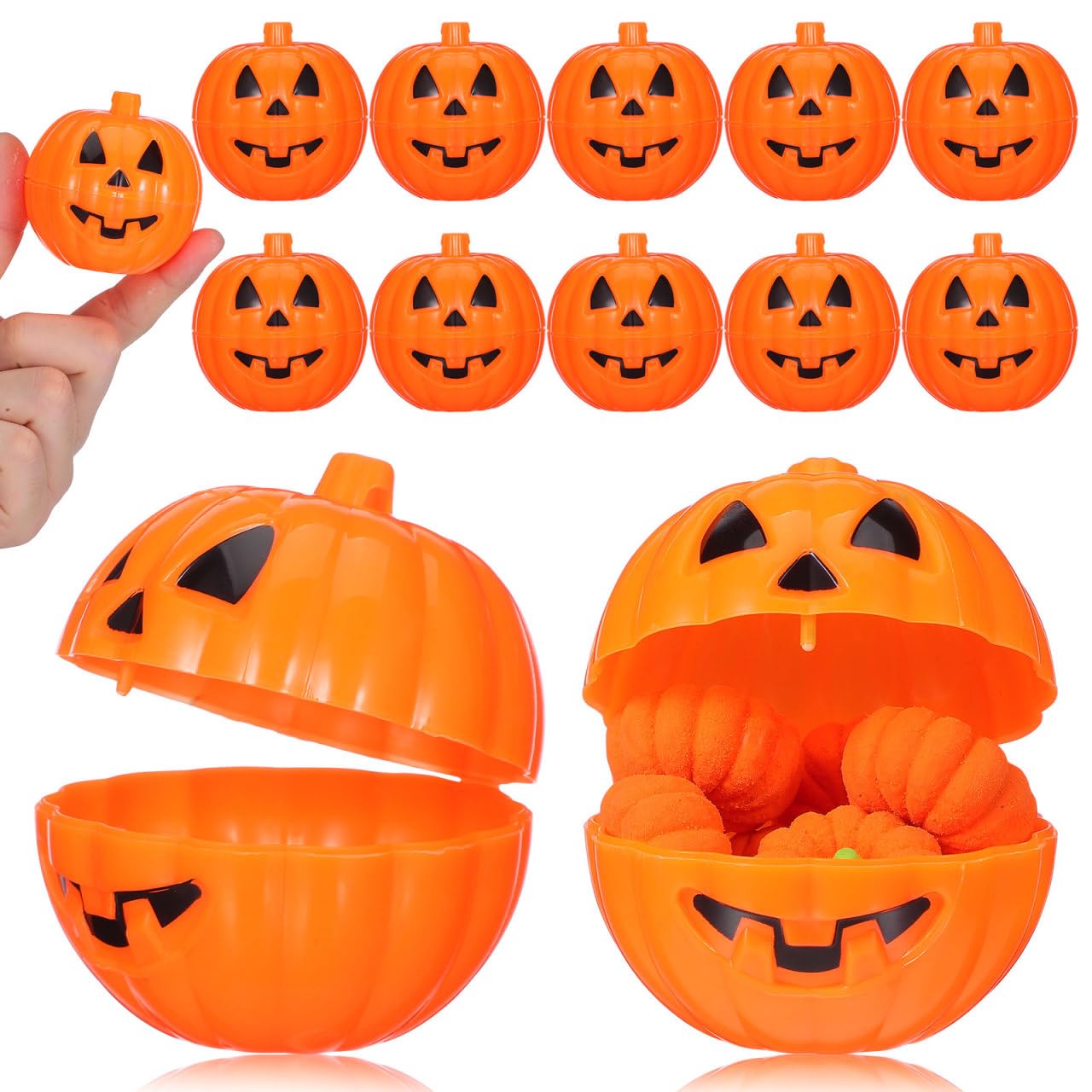 Garneck 24 Pcs Halloween Pumpkin Eggs Fillable Candy Boxes orange pumpkin design 24 count box set 1