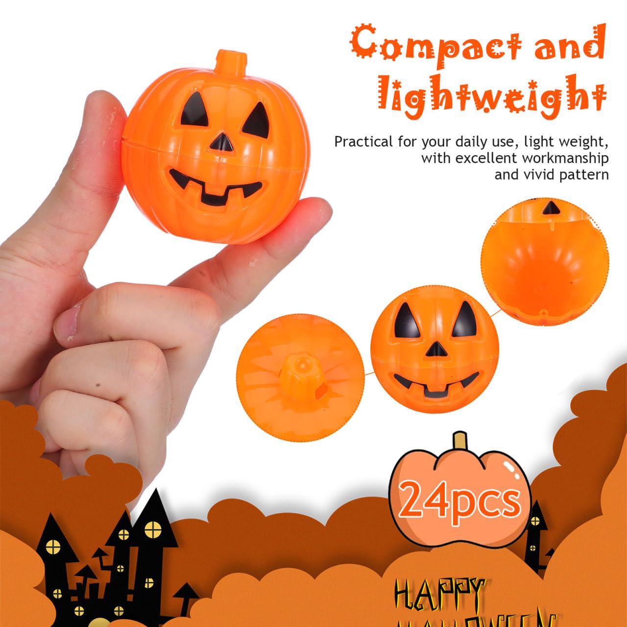 Garneck 24 Pcs Halloween Pumpkin Eggs Fillable Candy Boxes Halloween decor pumpkin boxes 5